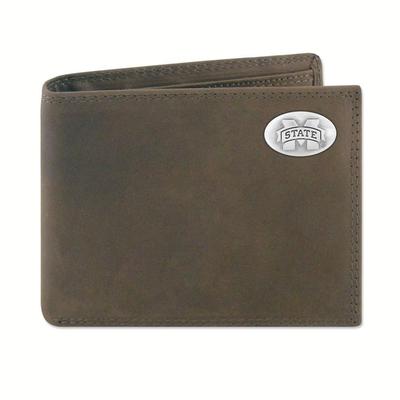 Mississippi State Zep-Pro Brown Leather Bifold Wallet
