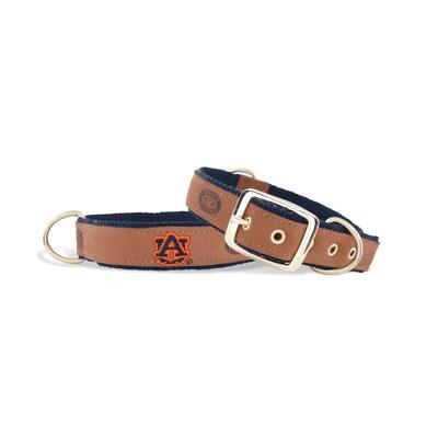 Auburn Zep-Pro Leather Embroidered Dog Collar
