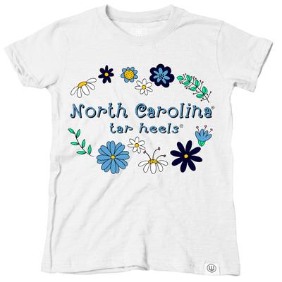 UNC Wes and Willy Toddler Flower Design Blend Tee