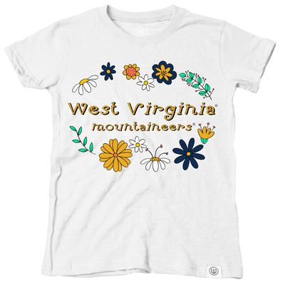 West Virginia Wes and Willy Toddler Flower Design Blend Tee