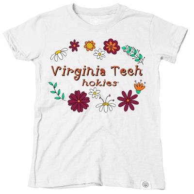 Virginia Tech Wes and Willy Toddler Flower Design Blend Tee