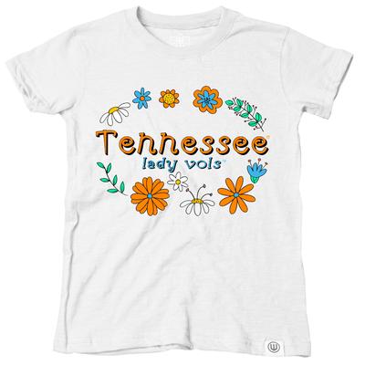 Tennessee Wes and Willy Lady Vols Toddler Flower Design Blend Tee