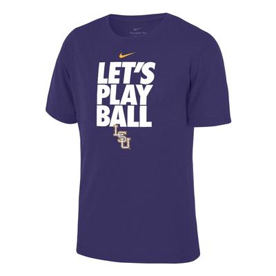LSU Nike YOUTH Legend Let's Play Ball Tee