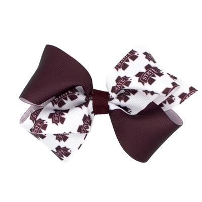 Mississippi State Weeones Mini Logo Color Block Bow