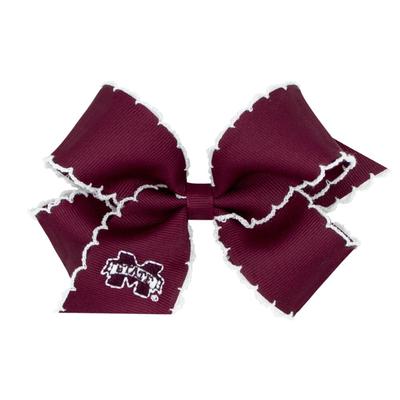 Mississippi State Wee Ones Medium Moonstitch Embroidered Logo Bow