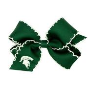  Michigan State Wee Ones Medium Moonstitch Embroidered Logo Bow
