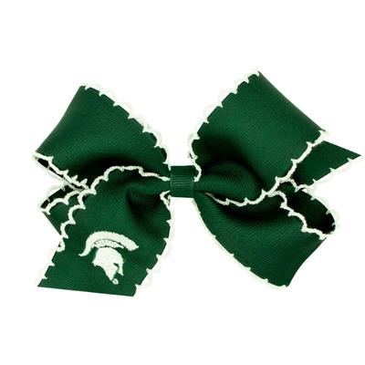 Michigan State Wee Ones Medium Moonstitch Embroidered Logo Bow