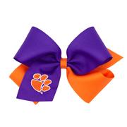 Clemson Wee Ones King Two- Tone Embroidered Logo Bow