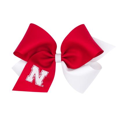 Nebraska Wee Ones King Two-Tone Embroidered Logo Bow