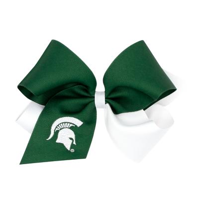 Michigan State Wee Ones King Two-Tone Embroidered Logo Bow