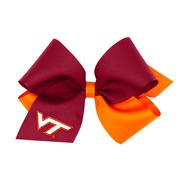  Virginia Tech Wee Ones King Two- Tone Embroidered Logo Bow