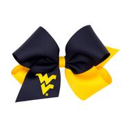  West Virginia Wee Ones King Two- Tone Embroidered Logo Bow
