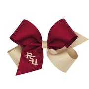  Florida State Wee Ones Medium Two- Tone Grosgrain With Embroidered Logo Bow