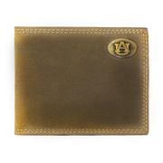  Auburn Zep- Pro Tan Vintage Leather Bifold Wallet
