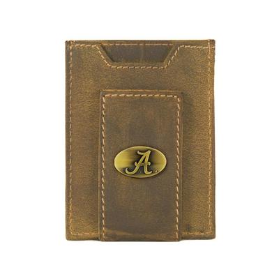 Alabama Zep-Pro Tan Vintage Leather Front Pocket Wallet