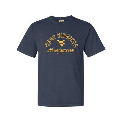 West Virginia Summit Outline Arch Over Script Puff Comfort Colors Tee