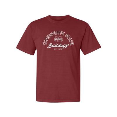 Mississippi State Summit Outline Arch Over Script Puff Comfort Colors Tee