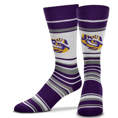 LSU Stripe Dress Socks