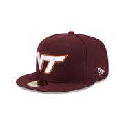  Virginia Tech New Era 5950 Vt Logo Flat Bill Fitted Hat