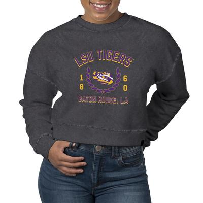 LSU Uscape 90's Pigment Dye Crop Crew Sweatshirt