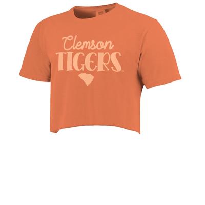 Clemson Image One Cutesy Type Monotone Comfort Colors Cropped Tee