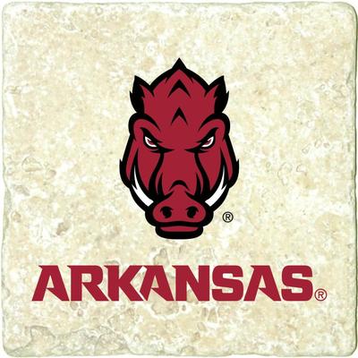 Arkansas Front Hog Logo Coaster