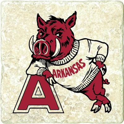 Arkansas Vault Leaning Hog Logo Coaster