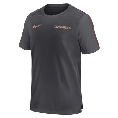 Florida State Nike Dri-Fit Sideline UV Coach Top ANTHRACITE