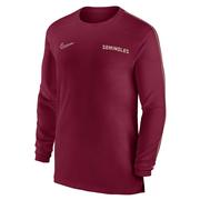  Florida State Nike Dri- Fit Sideline Uv Coach Long Sleeve Top