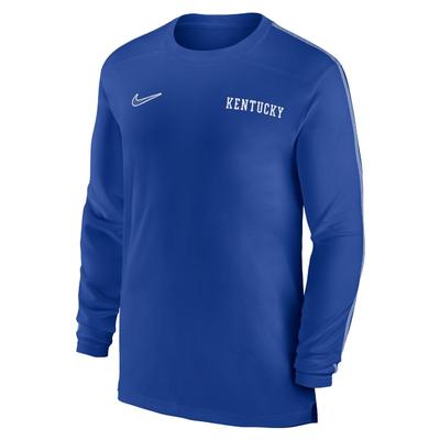 Kentucky Nike Dri-Fit Sideline UV Coach Long Sleeve Top