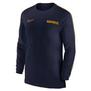  West Virginia Nike Dri- Fit Sideline Uv Coach Long Sleeve Top