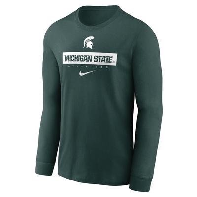 Michigan State Nike Dri-Fit Sideline Team Issue Long Sleeve Tee