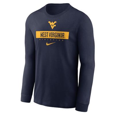 West Virginia Nike Dri-Fit Sideline Team Issue Long Sleeve Tee