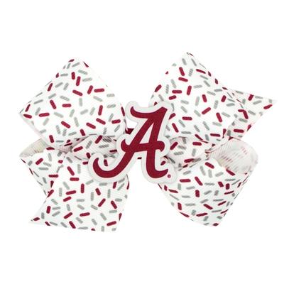 Alabama Wee Ones Medium Confetti Printed with Logo Badge Bow