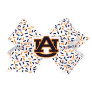  Auburn Wee Ones Medium Confetti Printed With Logo Badge Bow
