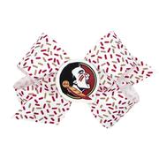  Florida State Wee Ones Medium Confetti Printed With Logo Badge Bow