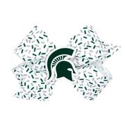  Michigan State Wee Ones Medium Confetti Printed With Logo Badge Bow
