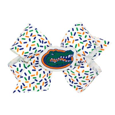 Florida WeeOnes Medium Confetti Printed with Logo Badge Bow