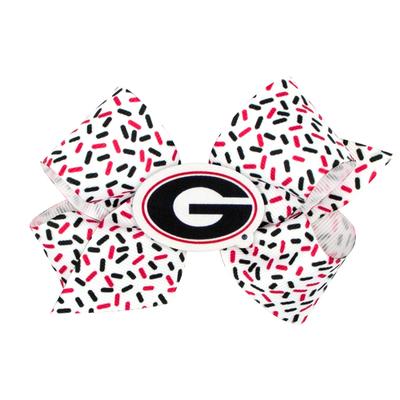 Georgia Wee Ones Medium Confetti Printed with Logo Badge Bow