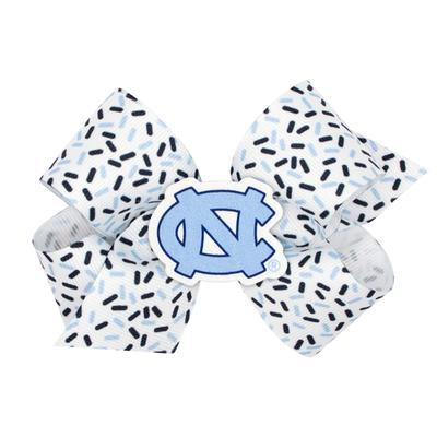 UNC Wee Ones Medium Confetti Printed with Logo Badge Bow