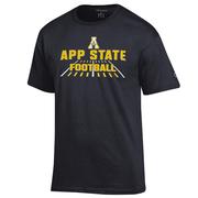  App State Champion Logo Wordmark Football Over Field Tee