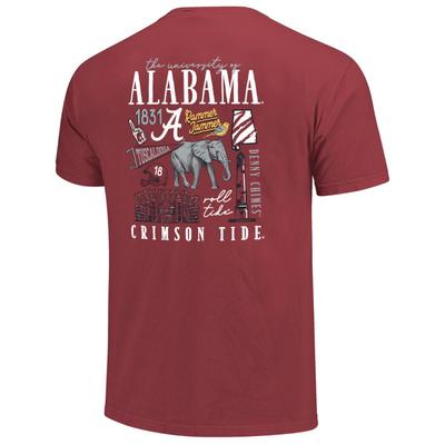 Alabama Image One Campus Poster Pocket Comfort Colors Tee