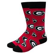  Georgia All Over Logo Socks
