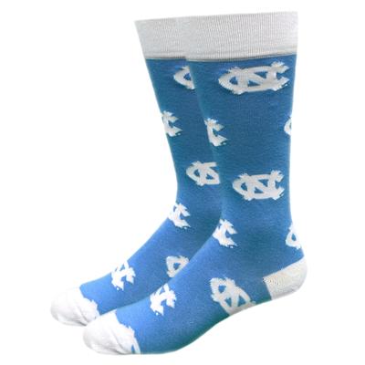 UNC All Over Logo Socks