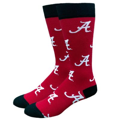 Alabama All Over Logo Socks