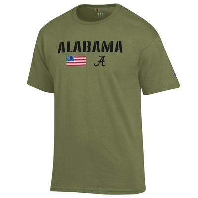 Alabama Champion Military Font Americana Tee