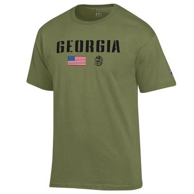 Georgia Champion Military Font Americana Tee