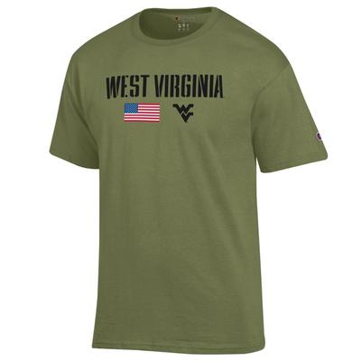 West Virginia Champion Military Font Americana Tee
