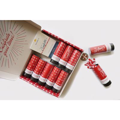 Crimson and White 10-Pack Confetti Poppers