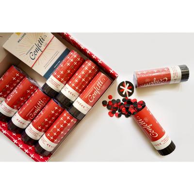 Red and Black 10-Pack Confetti Poppers